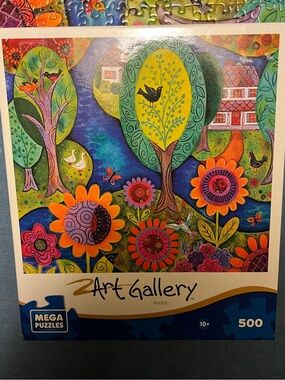 Z Art Gallery mega puzzles jigsaw 500 piece trees birds flowers